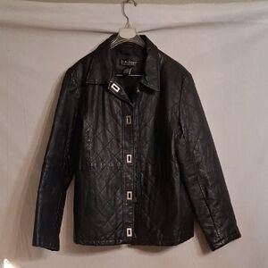 Dialogue Women's Black Leather Jacket Size Small